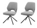 Esszimmerstuhl >Nadja< (2er Set) in grau, Stoffbezug - 48x89x60cm (BxHxT)
