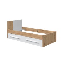 Kinderbett >NOA< in Nodi-Eiche/Artik-Weiß - 196x77x92 (BxHxT)