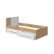 Kinderbett >NOA< in Nodi-Eiche/Artik-Weiß - 196x77x92 (BxHxT)