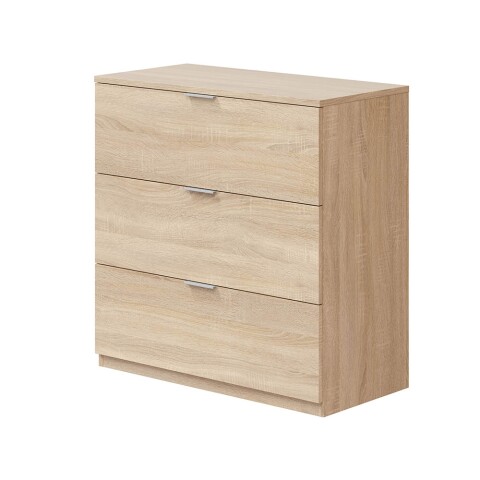Kommode >Chests of 3 Drawers< in Kanadische-Eiche - 77x80x38 (BxHxT)