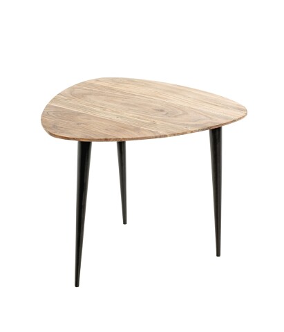 Couchtisch >52941< in akazie, schwarz, Massivholz, Metall - 55x46x55 (BxHxT)