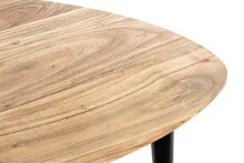 Couchtisch >52941< in akazie, schwarz, Massivholz, Metall - 55x46x55 (BxHxT)