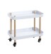 Servierwagen >54318< in natur, weiß, Massivholz, Metall - 50x47x30cm (BxHxT)