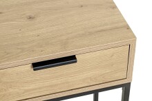 Nachtkonsole >52483< in eiche, schwarz - 40x60x28cm (BxHxT)