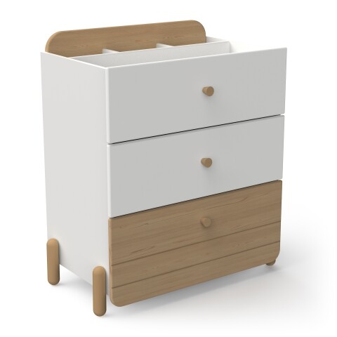 Schubkastenkommode >EDAJ< in weiß  - 72,8x81,6x40,9cm (BxHxT)