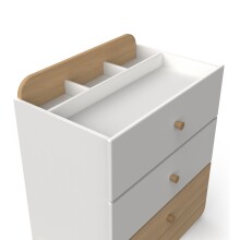 Schubkastenkommode >EDAJ< in weiß  - 72,8x81,6x40,9cm (BxHxT)