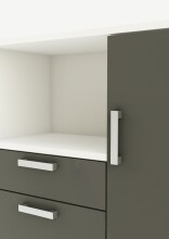 Mikrowellenumbauschrank >FLAVOR< in dunkelgrau - 116,2x132,2x40cm (BxHxT)