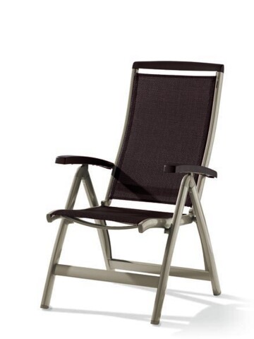 Klappstuhl >Royal< in Mocca, Kunstfasergewebe - 75x112x63cm (BxHxT)