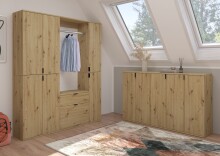 Garderoben-Set >Projekt X< in Artisan Eiche - 152x99x34cm (BxHxT)