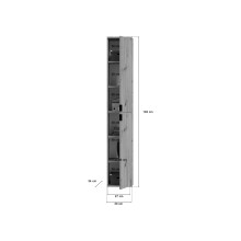 Hochschrank >Projekt X< in Artisan Eiche - 30x193x34cm (BxHxT)