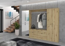 Hochschrank >Projekt X< in Artisan Eiche - 61x193x34cm (BxHxT)