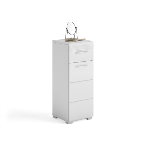 Hochschrank >Linus< in Weiß Hochglanz - 30x80x31cm (BxHxT)
