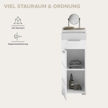 Hochschrank >Linus< in Weiß Hochglanz - 30x80x31cm (BxHxT)