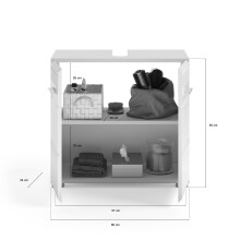 Waschbeckenunterschrank >Linus< in Weiß Hochglanz - 60x56x34cm (BxHxT)