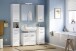 Waschbeckenunterschrank >Linus< in Weiß Hochglanz - 60x56x34cm (BxHxT)