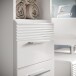 Waschbeckenunterschrank >Linus< in Weiß Hochglanz - 60x56x34cm (BxHxT)