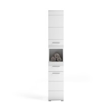 Hochschrank >Linus< in Weiß Hochglanz - 30x182x31cm (BxHxT)
