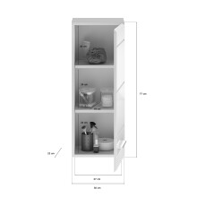 Hängeschrank >Linus< in Weiß Hochglanz - 30x77x23cm (BxHxT)