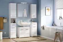 Badezimmer-Set >Linus< in Weiß Hochglanz - 150x182x34cm (BxHxT)