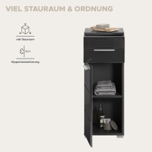 Hochschrank >Linus< in Schwarz Hochglanz - 30x80x31cm (BxHxT)