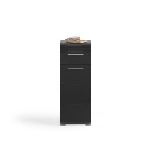Hochschrank >Linus< in Schwarz Hochglanz - 30x80x31cm (BxHxT)
