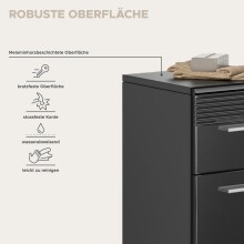Hochschrank >Linus< in Schwarz Hochglanz - 30x80x31cm (BxHxT)