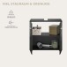 Waschbeckenunterschrank >Linus< in Schwarz Hochglanz - 60x56x34cm (BxHxT)