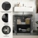 Waschbeckenunterschrank >Linus< in Schwarz Hochglanz - 60x56x34cm (BxHxT)