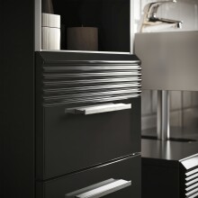 Hochschrank >Linus< in Schwarz Hochglanz - 30x182x31cm (BxHxT)