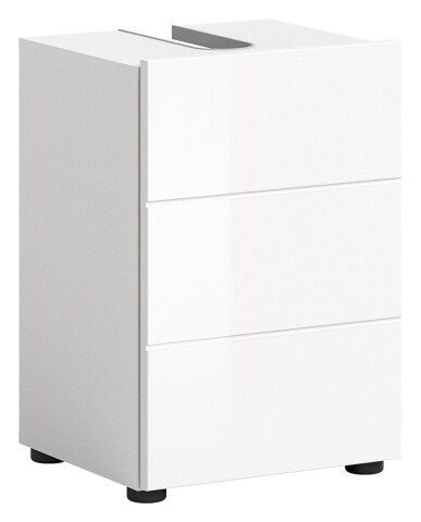 Waschbeckenunterschrank >Vira< in Weiß Hochglanz - 38x56x34cm (BxHxT)