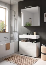 Waschbeckenunterschrank >Vira< in Weiß Hochglanz - 82x56x34cm (BxHxT)