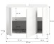 Waschbeckenunterschrank >Vira< in Weiß Hochglanz - 82x56x34cm (BxHxT)