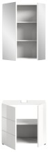 Badezimmer-Set >Vira< in Weiß Hochglanz - 60x190x34cm (BxHxT)