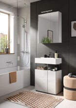 Badezimmer-Set >Vira< in Weiß Hochglanz - 60x190x34cm (BxHxT)