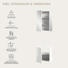 Badezimmer-Set >Vira< in Weiß Hochglanz - 60x190x34cm (BxHxT)