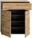 Schuhkommode >Canu< in Basalt Grau / Artisan - 80x94x37cm (BxHxT)
