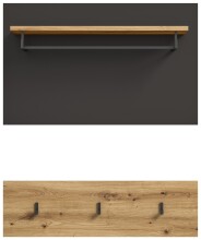 Garderobenpaneel >Canu< in Basalt Grau / Artisan -...