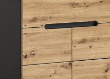 Sitzbank >Canu< in Basalt Grau / Artisan - 80x45x37cm (BxHxT)