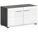 Sitzbank >Salsa< in Rauchsilber / Weiß Hochglanz - 80x44x37cm (BxHxT)