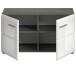 Sitzbank >Salsa< in Rauchsilber / Weiß Hochglanz - 80x44x37cm (BxHxT)