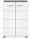 Kommode >Salsa< in Rauchsilber / Weiß Hochglanz - 60x85x37cm (BxHxT)