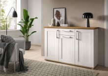 Kommode >Verona< in Sibiu Lärche, Spannplatte/Spannplatte - 137x92x39cm (BxHxT)