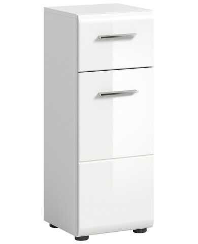 Hochschrank >Ice< in Weiß Hochglanz - 30x80x30cm (BxHxT)