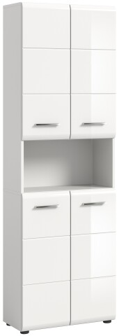 Hochschrank >Ice< in Weiß Hochglanz - 60x185x30cm (BxHxT)