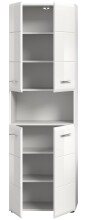 Hochschrank >Ice< in Weiß Hochglanz - 60x185x30cm (BxHxT)
