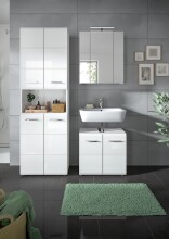 Hochschrank >Ice< in Weiß Hochglanz - 60x185x30cm (BxHxT)