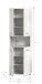 Hochschrank >Ice< in Weiß Hochglanz - 60x185x30cm (BxHxT)