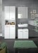 Hochschrank >Ice< in Weiß Hochglanz - 60x185x30cm (BxHxT)