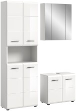 Badezimmer-Set >Ice< in Weiß Hochglanz -...