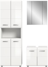 Badezimmer-Set >Ice< in Weiß Hochglanz - 135x190x32cm (BxHxT)